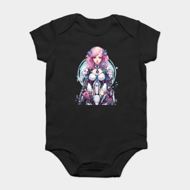 Girl Made of Metal and Steel Baby Bodysuit by animegirlnft